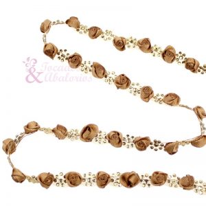 Tira flores & strass termoadhesivo 1 CM