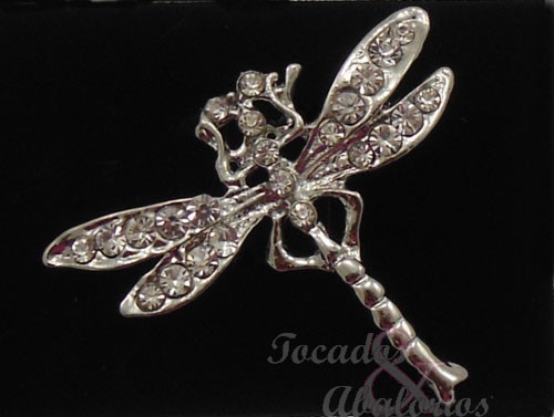 Broche libélula metal-strass 5X2 CM Broche libélula metal-strass 5X2 CM