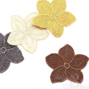 Aplique flor metalizada 6.5 CM