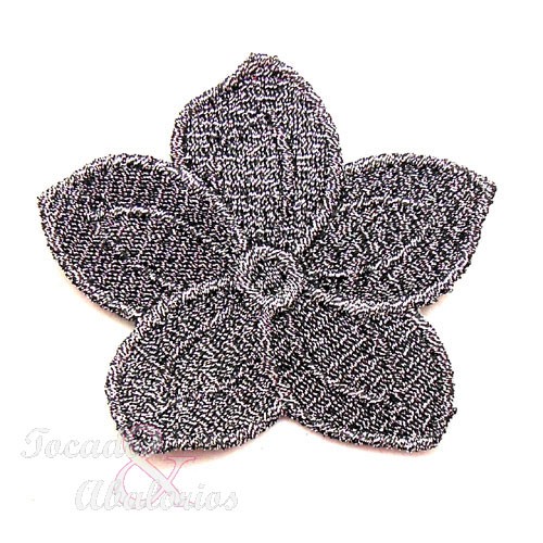 Aplique flor metalizada 6.5 CM Aplique flor metalizada 6.5 CM