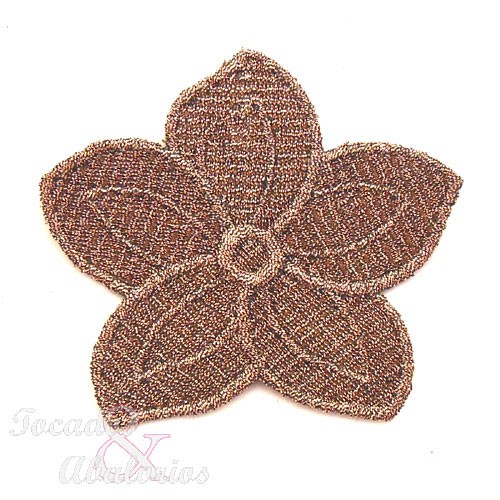 Aplique flor metalizada 6.5 CM Aplique flor metalizada 6.5 CM