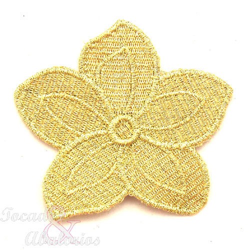 Aplique flor metalizada 6.5 CM Aplique flor metalizada 6.5 CM