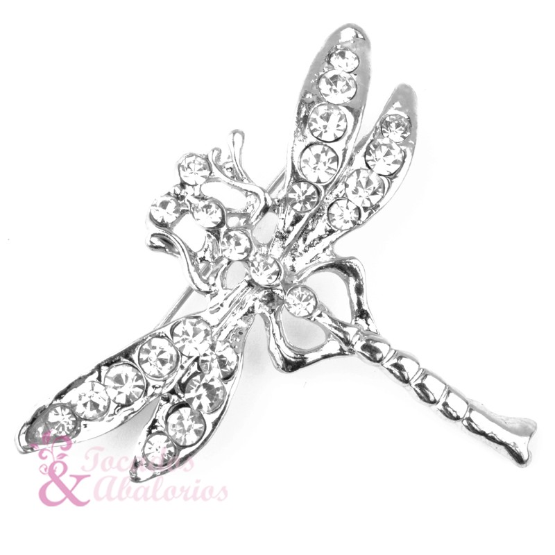 Broche libélula metal-strass 5X2 CM Broche libélula metal-strass 5X2 CM