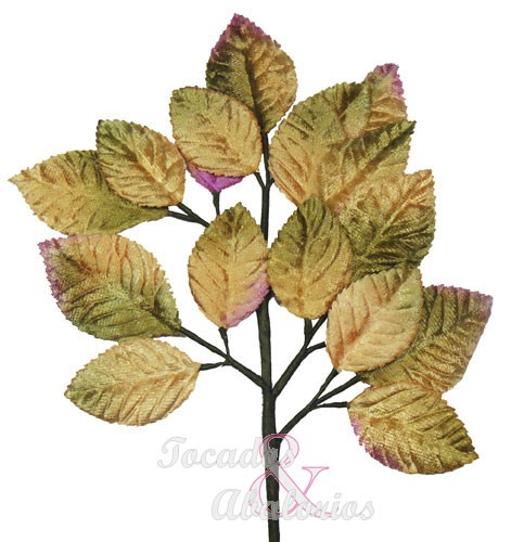 Ramillete Hojas terciopelo 20X12 CM Ramillete Hojas terciopelo 20X12 CM