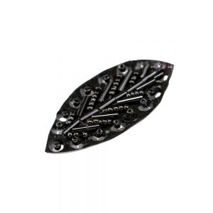 APPLIQUÉ FEUILLE PIERRES 06X2,5CM noir