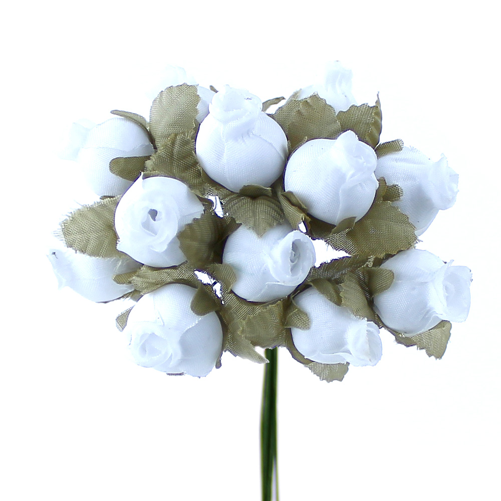 bouquet boutons rose vert et blanc