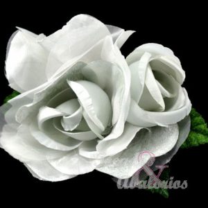 Flor doble terciopelo y organza