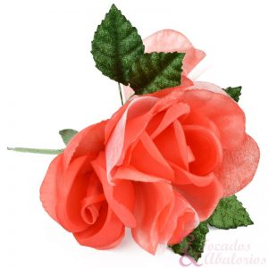 Flor doble terciopelo y organza