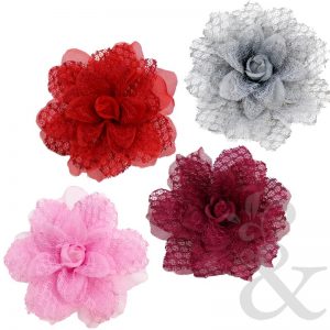 Flor encaje organza