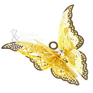 Mariposa de latón y cristal