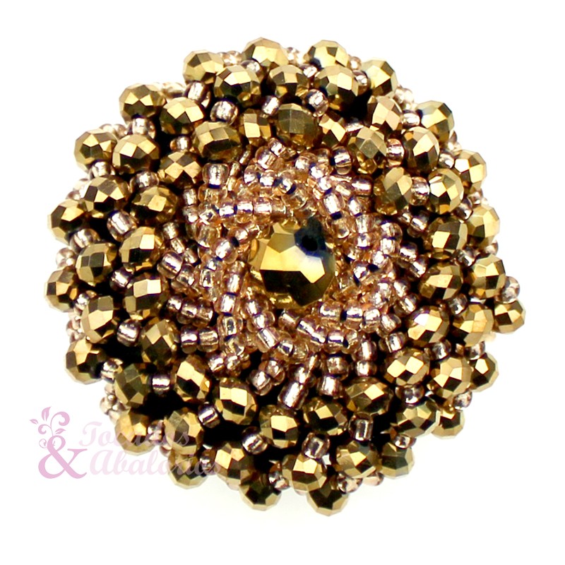 Botón bola facetada y rocalla 4 cm Botón bola facetada y rocalla 4 cm