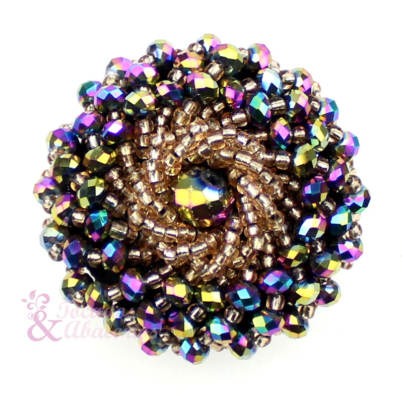Botón bola facetada y rocalla 4 cm Botón bola facetada y rocalla 4 cm