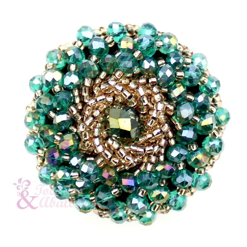 Botón bola facetada y rocalla 4 cm Botón bola facetada y rocalla 4 cm