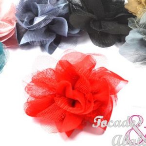 florecillas tul y organza 8 cm