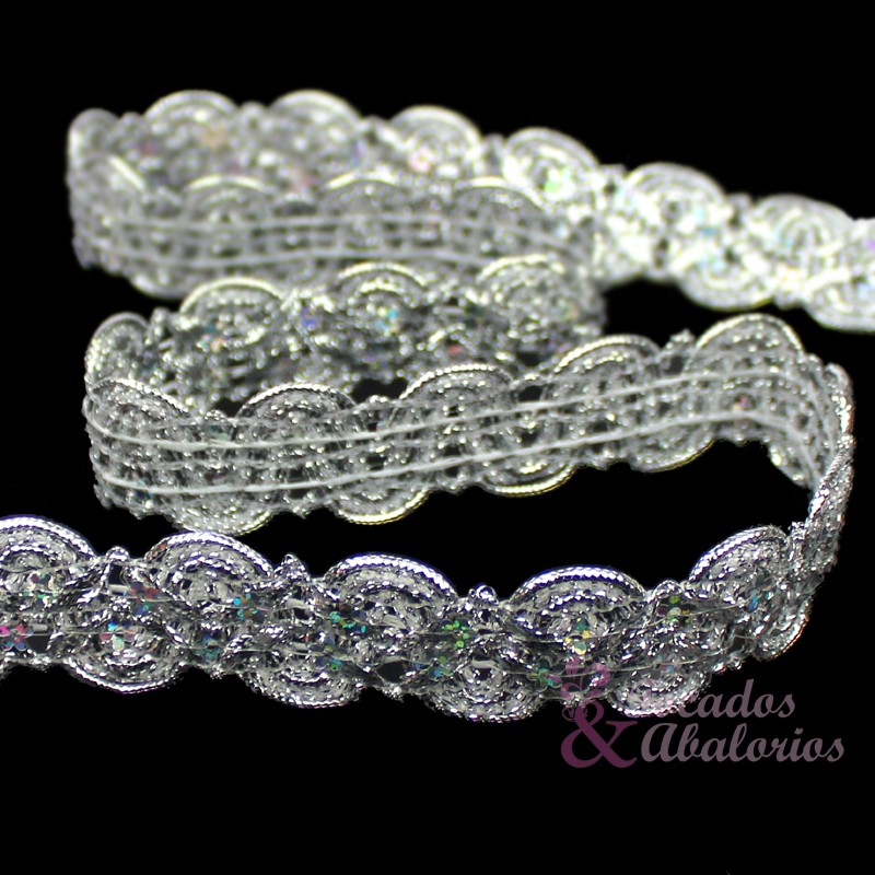 Cinta lamé y lentejuela 2.5 cm Cinta lamé y lentejuela 2.5 cm