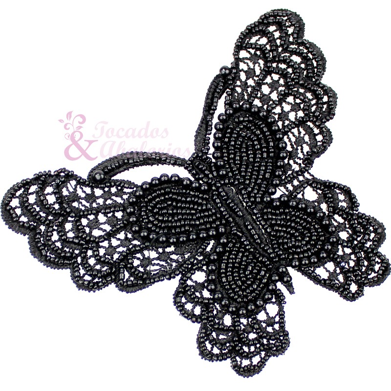 Mariposa de rocalla y perlas Mariposa de rocalla y perlas