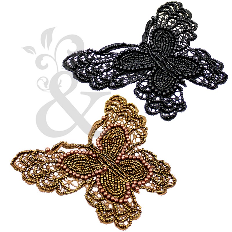 Mariposa de rocalla y perlas Mariposa de rocalla y perlas