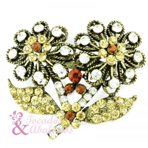 Broche Flor doble strass