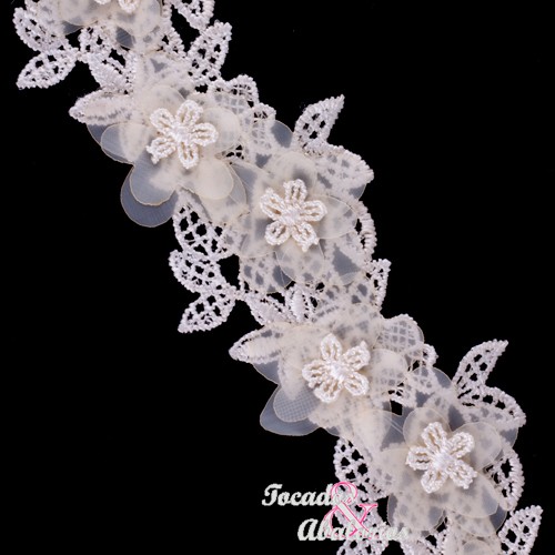 Tira Flor Guipur Organza Tira Flor Guipur Organza