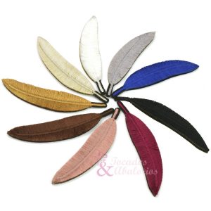 Pluma bordada termoadhesiva 7cm.