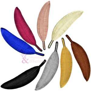 Pluma bordada 14CM. termoadhesiva
