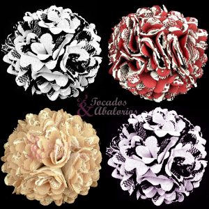 Flor clavel tela/encaje 6 cm.