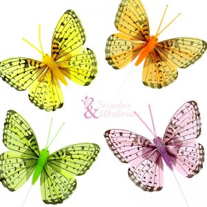 Mariposa plumas 8x6cm.