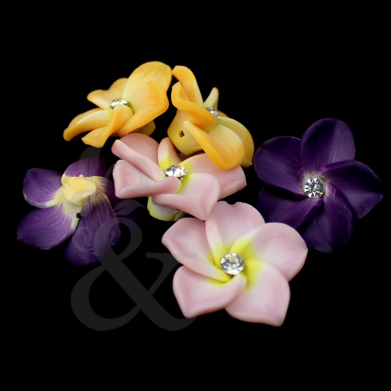 FLOR FIMO CON CRISTAL (2UD) FLOR FIMO CON CRISTAL (2UD)