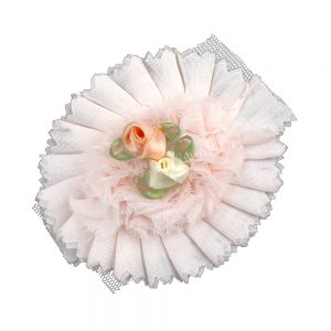 Aplicación circular flores 7 cm rosa palo