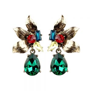 BOUCLES D’OREILLES FABRICIA vert