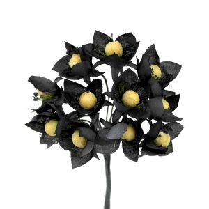 BOUQUET 12 FLEURS 10X08CM noir