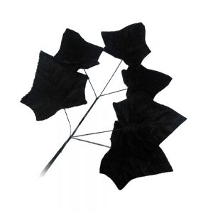 BOUQUET 6 FEUILLES VELOURS 17CM noir