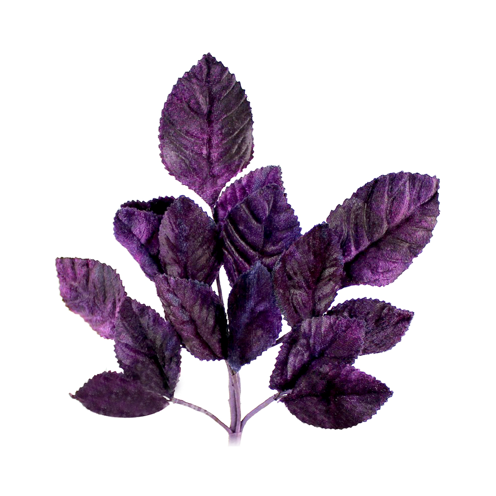 BOUQUET FEUILLES VELOURS 21CM aubergine BOUQUET FEUILLES VELOURS 21CM aubergine