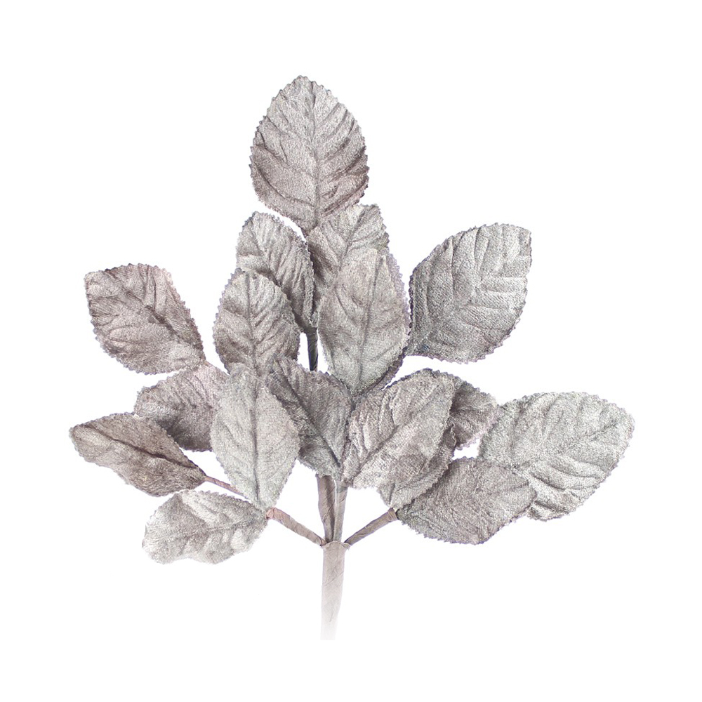 BOUQUET FEUILLES VELOURS 21CM grismoyen BOUQUET FEUILLES VELOURS 21CM grismoyen