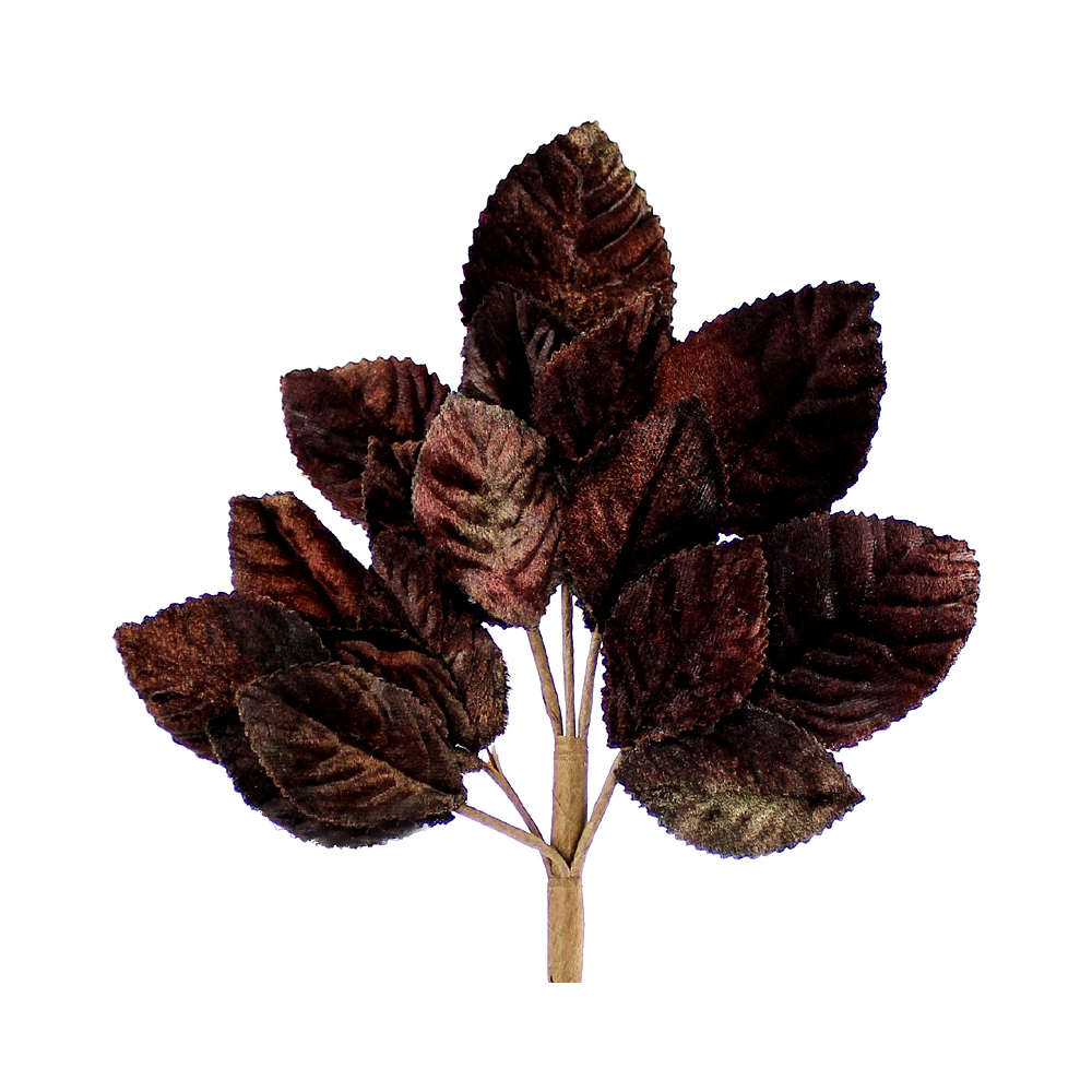 BOUQUET FEUILLES VELOURS 21CM marron BOUQUET FEUILLES VELOURS 21CM marron