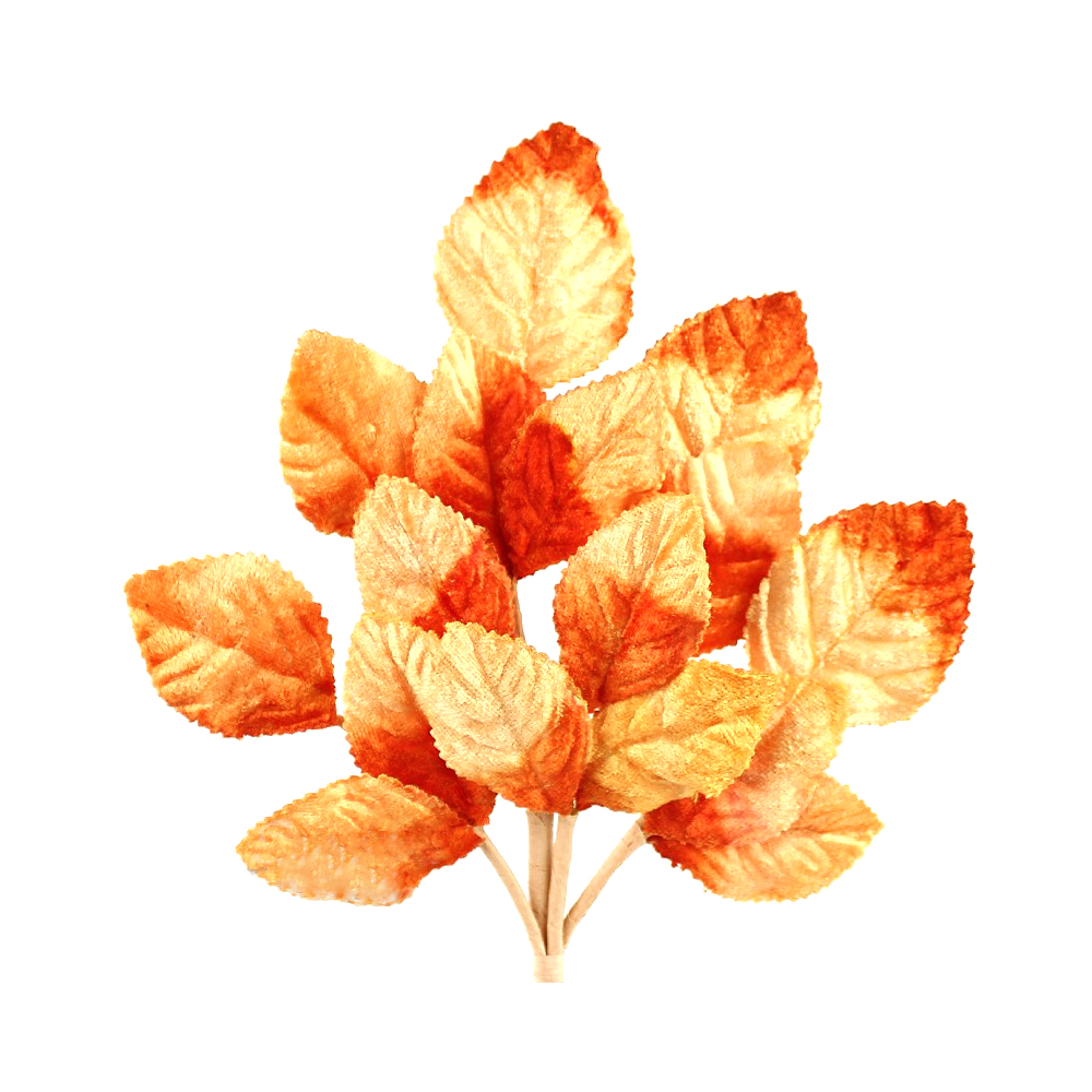 BOUQUET FEUILLES VELOURS 21CM orange BOUQUET FEUILLES VELOURS 21CM orange