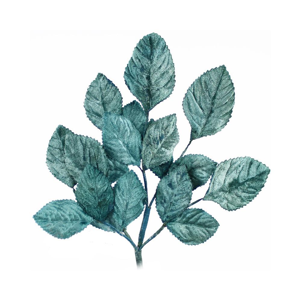 BOUQUET FEUILLES VELOURS 21CM turquoise BOUQUET FEUILLES VELOURS 21CM turquoise