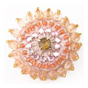 BOUTON TOURNESOL 48MM saumon