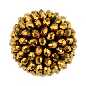 Bouton demie sphère pierres or