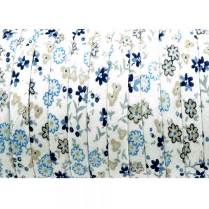 Cordon spaghetti coton pois 07mm bleumarin