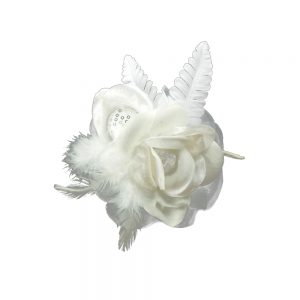 DOUBLE FLEUR VELOURS 16X10CM blanc
