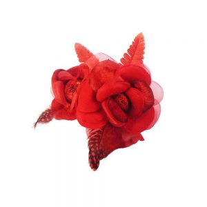 DOUBLE FLEUR VELOURS 16X10CM rouge