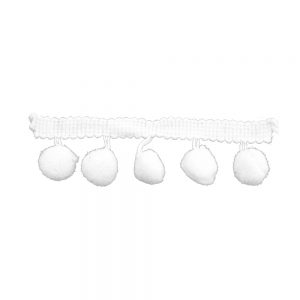 Galon pompons 1,5cm blanc