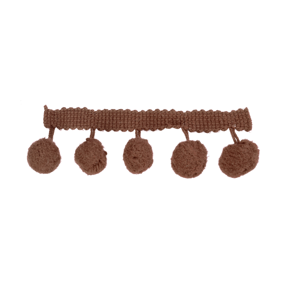 Galon pompons 1,5cm marron Galon pompons 1,5cm marron
