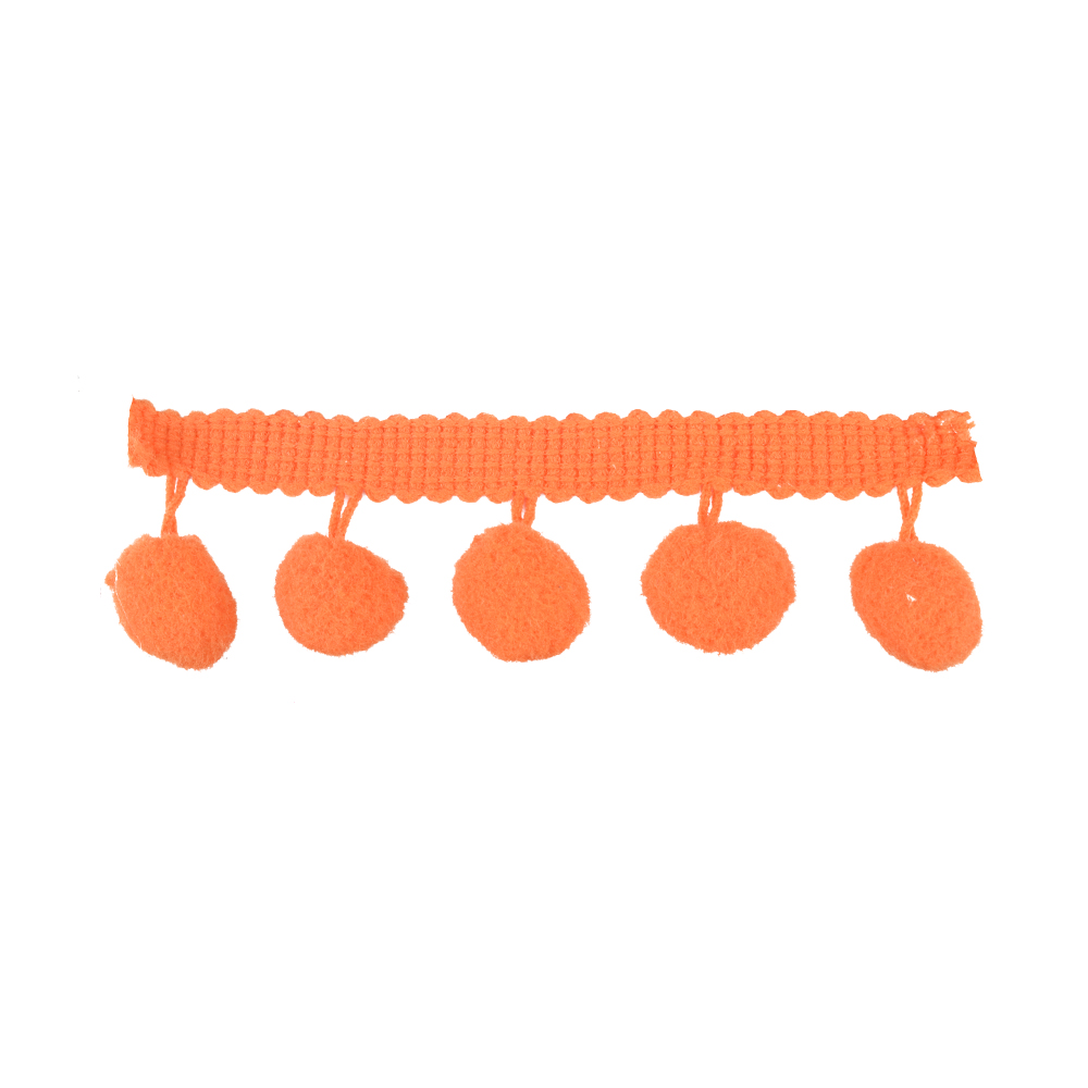 Galon pompons 1,5cm orange Galon pompons 1,5cm orange