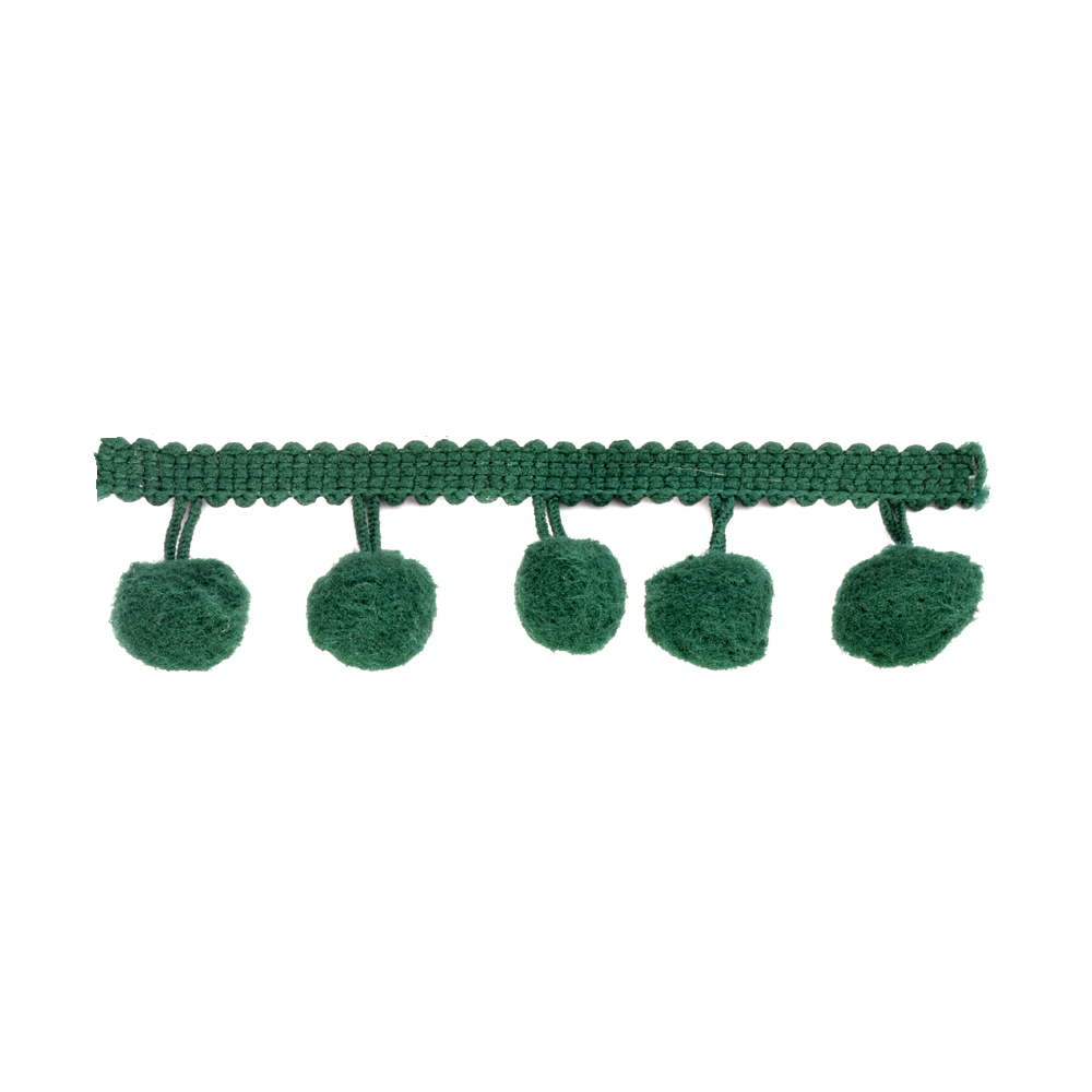Galon pompons 1,5cm vertbouteille Galon pompons 1,5cm vertbouteille