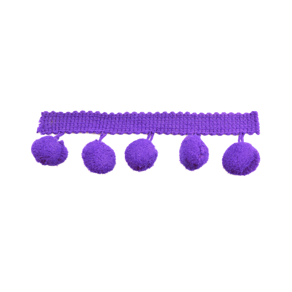 Galon pompons 1,5cm violet Galon pompons 1,5cm violet