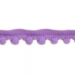 Galon pompons moyens 1,5cm lilas