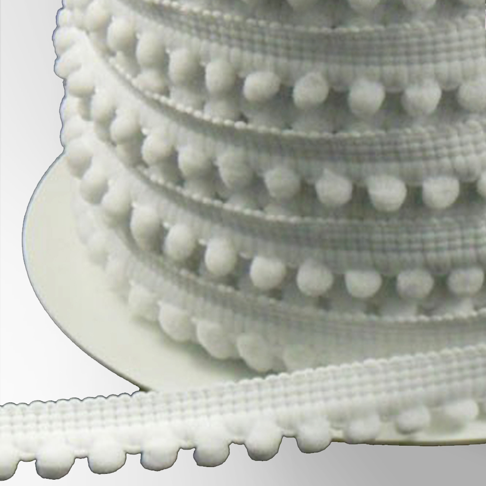 Galon pompons petits 1,2cm blanc Galon pompons petits 1,2cm blanc