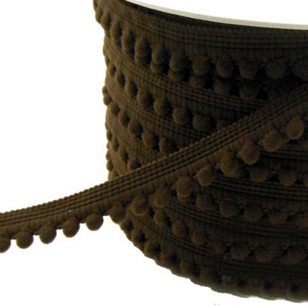 Galon pompons petits 1,2cm chocolat Galon pompons petits 1,2cm chocolat